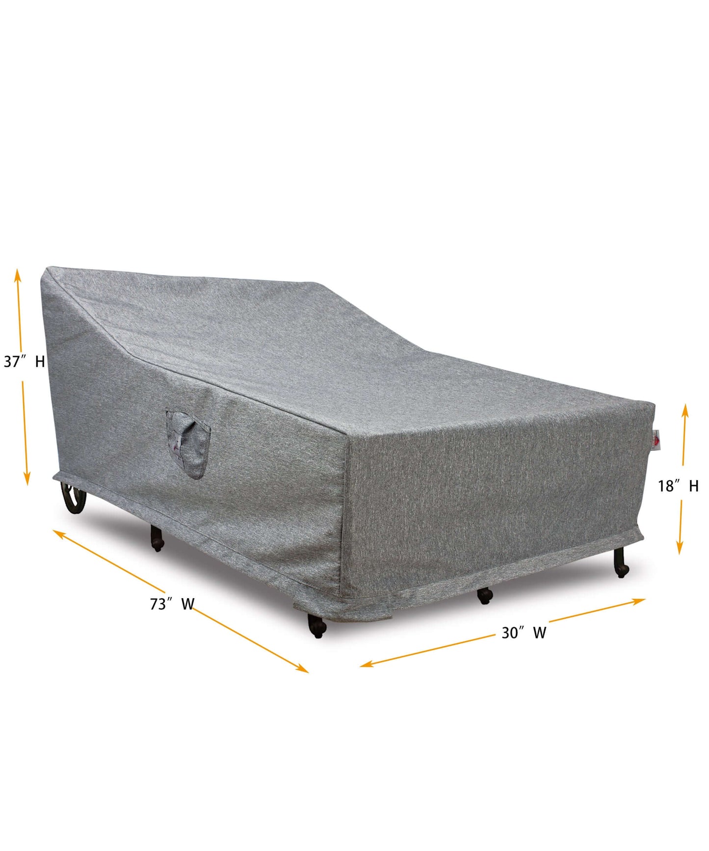 Premium Heavy-Duty Double Chaise Lounge Cover - 3-Layer Water & UV-Resistant, Platinum Series, 73"long x 56"W x 18"/22.5"/37"H