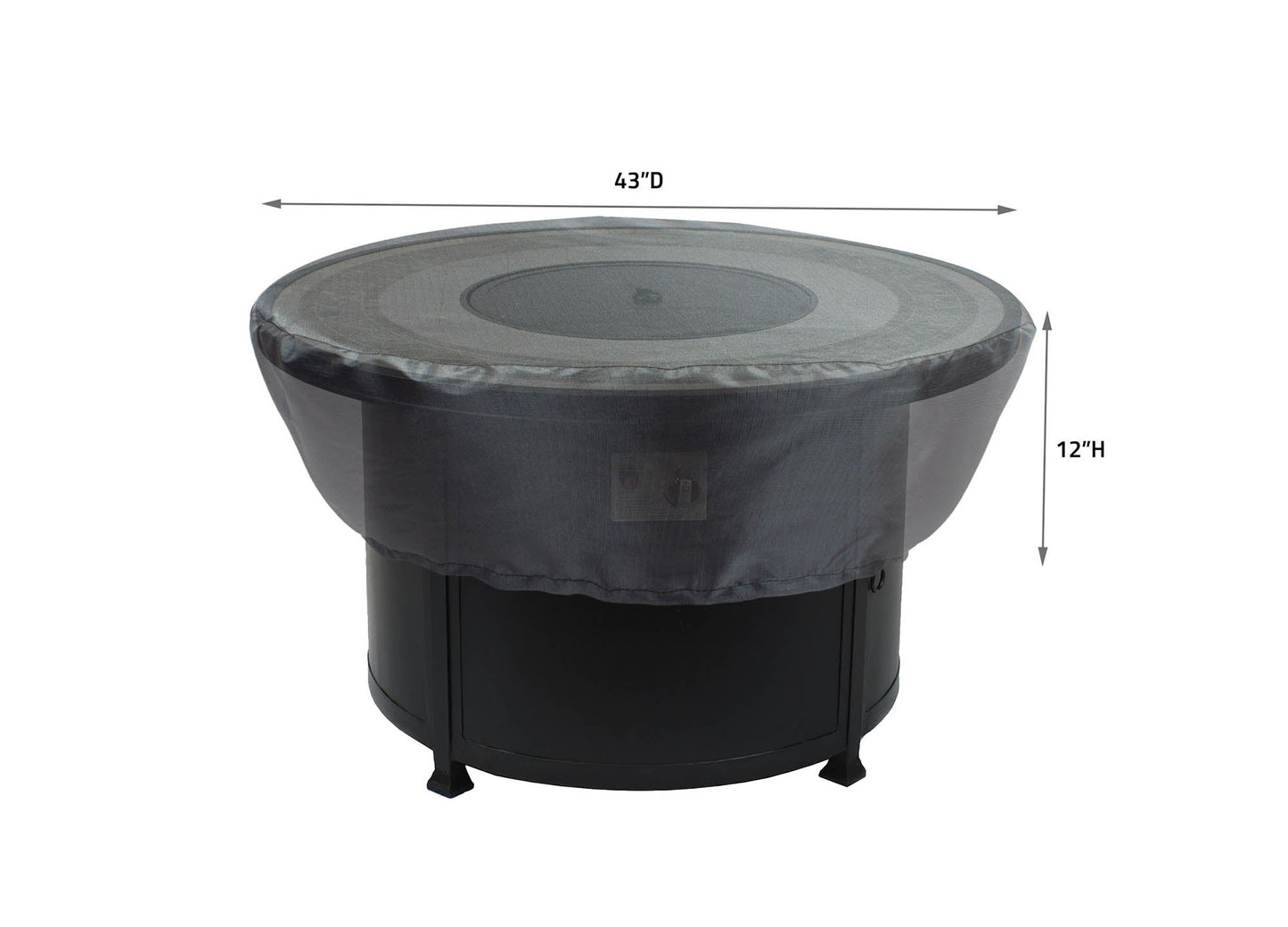 Fire Pit Cover Round 36"-42" - DIA43''x12''H - Mercury