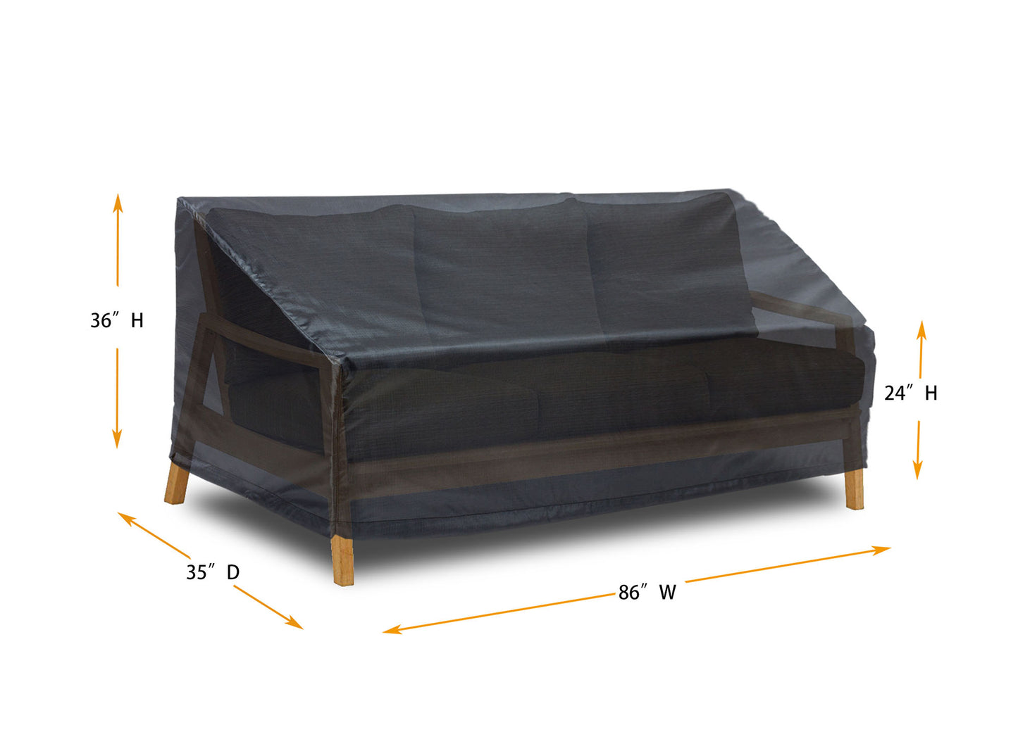 Sofa Cover Medium - 86"W x 35"D x 24''/36"H Gold