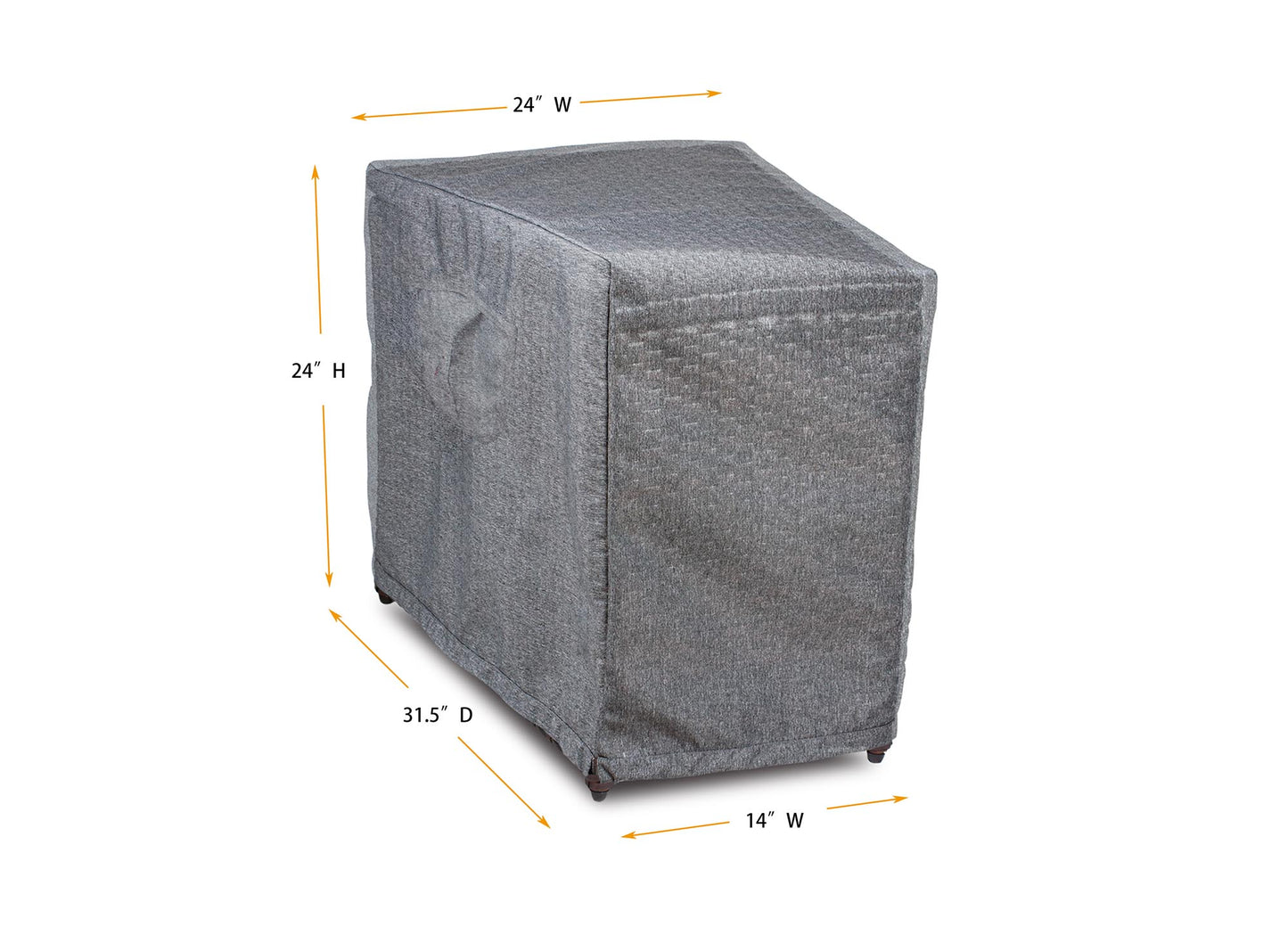 Premium Heavy-Duty Circular Accent Table Cover - 3-Layer Water & UV-Resistant, Platinum Series, 14"(F)/24"(B)W x 31.5"D x 24.5H