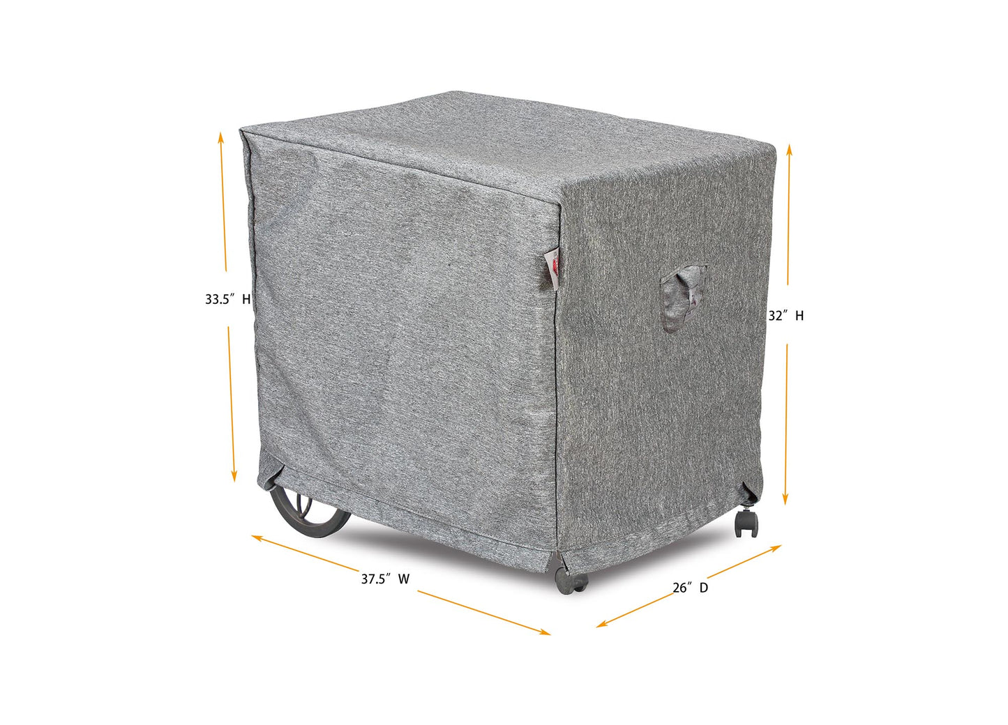 Tea Cart Cover Rectangle - 26''W x 37.5''D x 32''/33.5''H Platinum