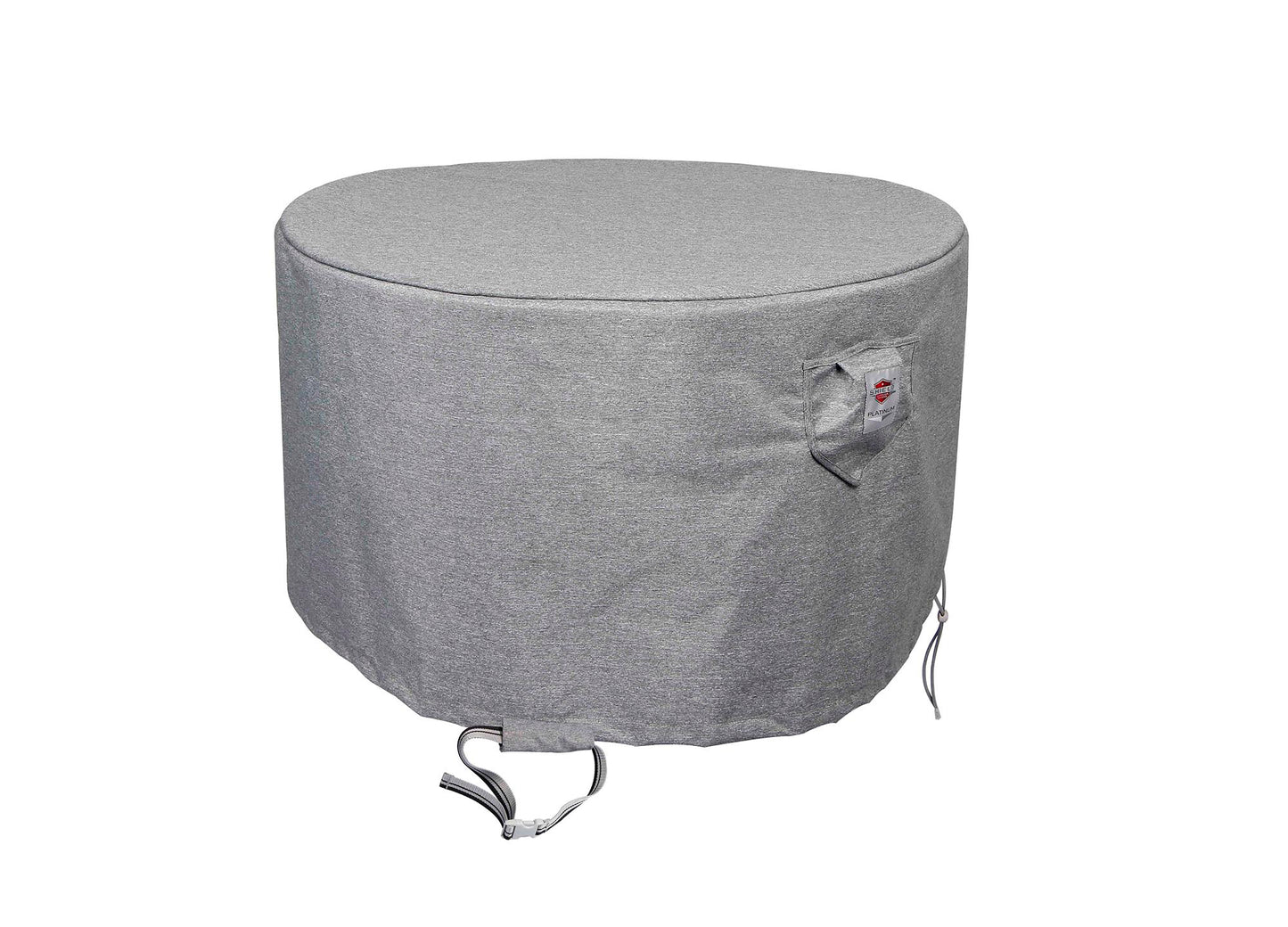 Premium Heavy-Duty Round Fire Table Cover - 3-Layer Water & UV-Resistant, Platinum Series, 53"Dia x 25"H for Outdoor Patio Furniture