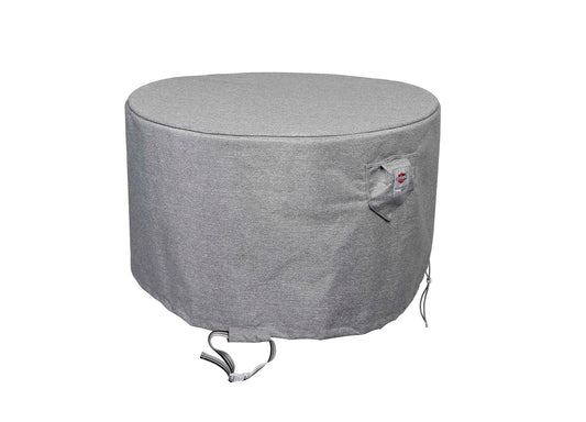 Premium Heavy-Duty Round Fire Table Cover - 3-Layer Water & UV-Resistant, Platinum Series, 53"Dia x 25"H for Outdoor Patio Furniture