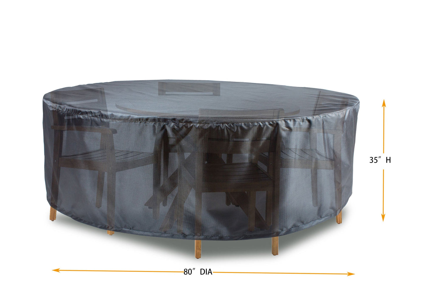 Round/Square Dining Table + chairs Cover - 80" Dia x 35" H - Mercury