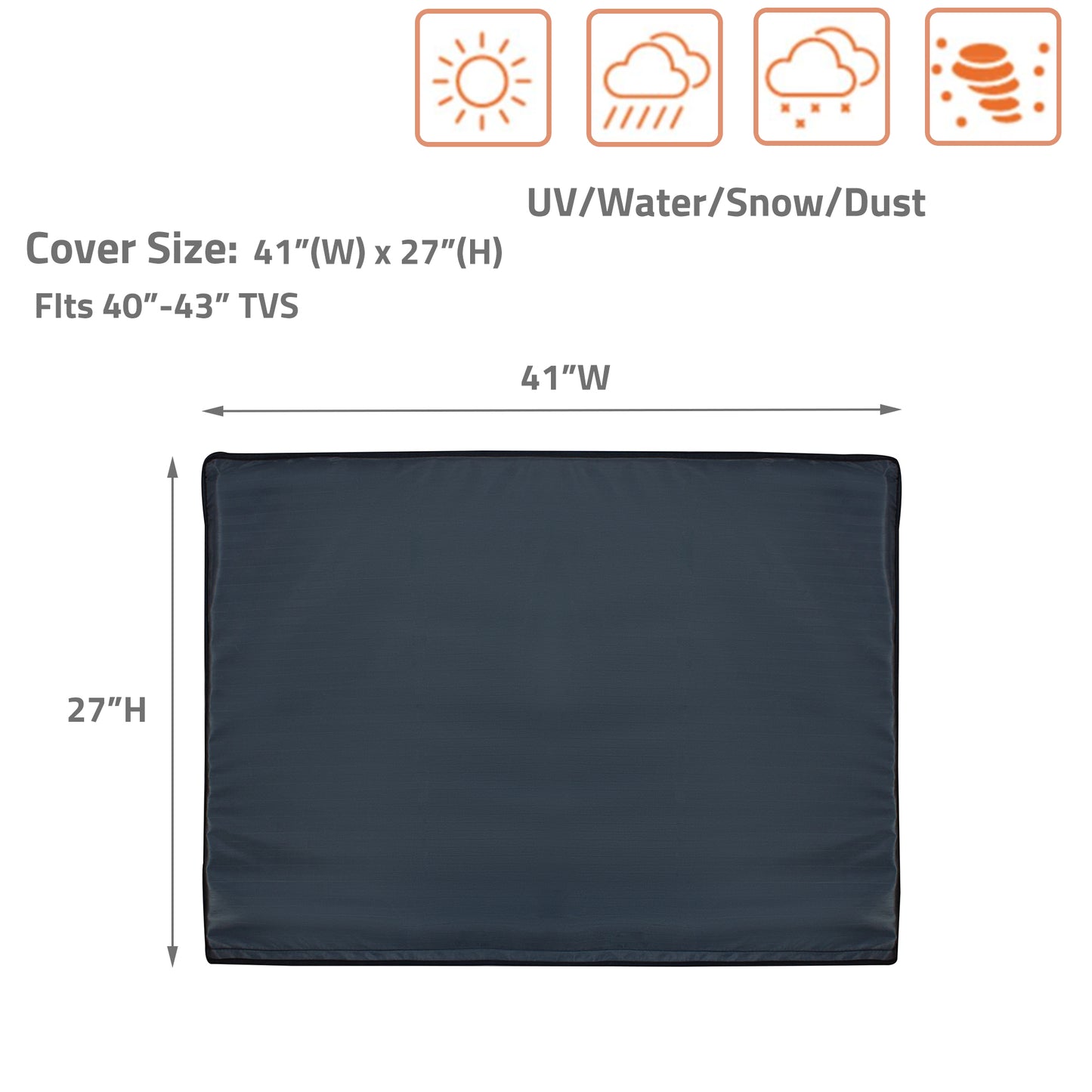 Durable Outdoor TV Cover for 43" TVs - Weatherproof, Dustproof & UV Resistant with Secure Fit