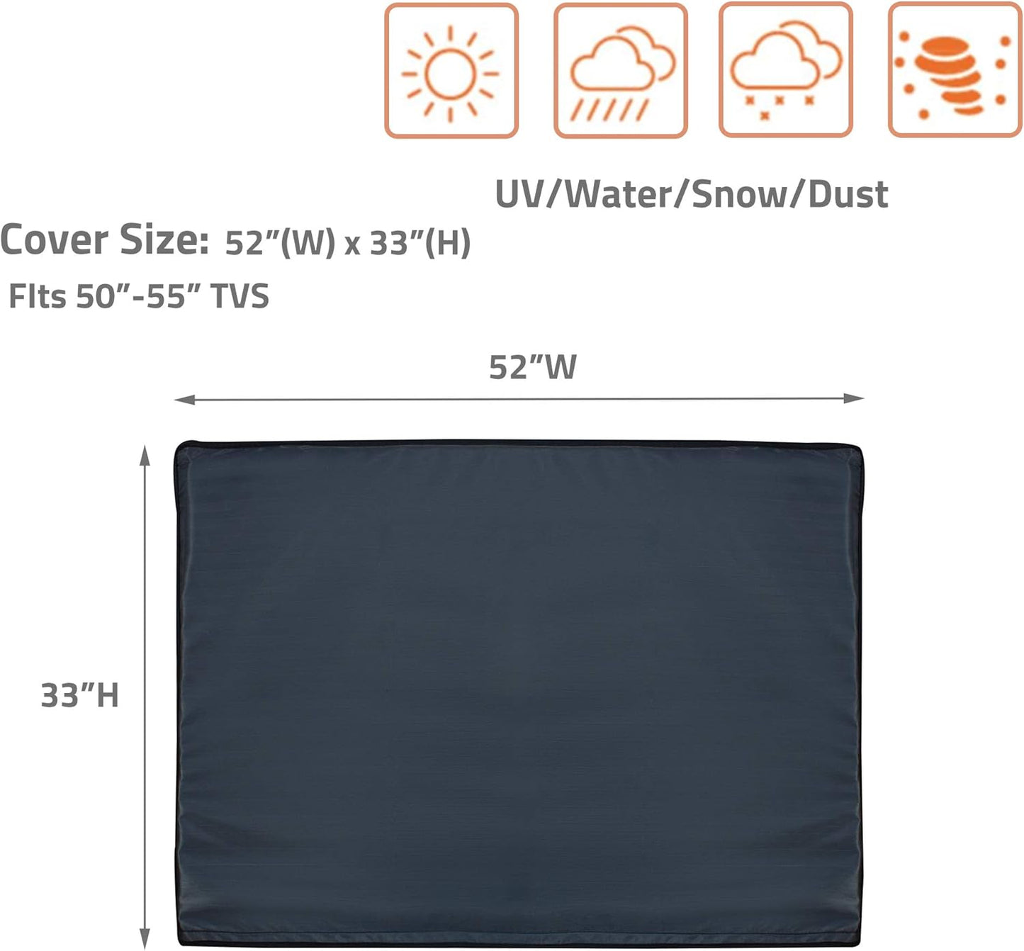 Durable Outdoor TV Cover for 55" TVs - Weatherproof, Dustproof & UV Resistant with Secure Fit