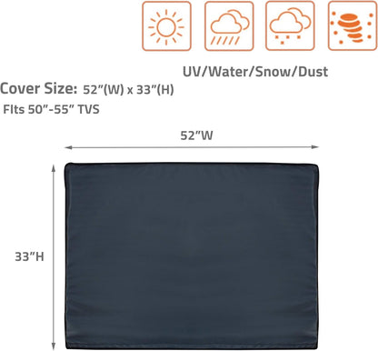 Durable Outdoor TV Cover for 55" TVs - Weatherproof, Dustproof & UV Resistant with Secure Fit