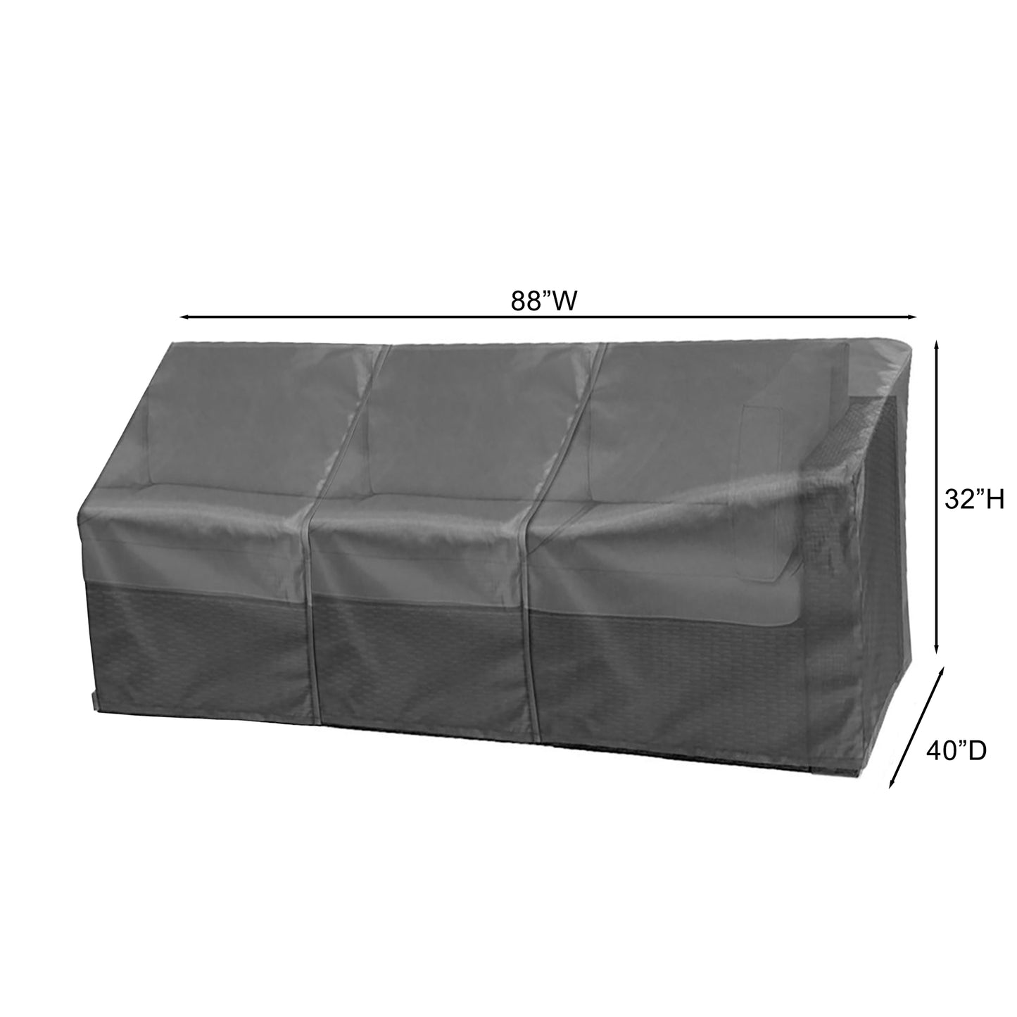 Modular Cover Sofa Left End - 88"Wx40"Dx18"H
- Mercury