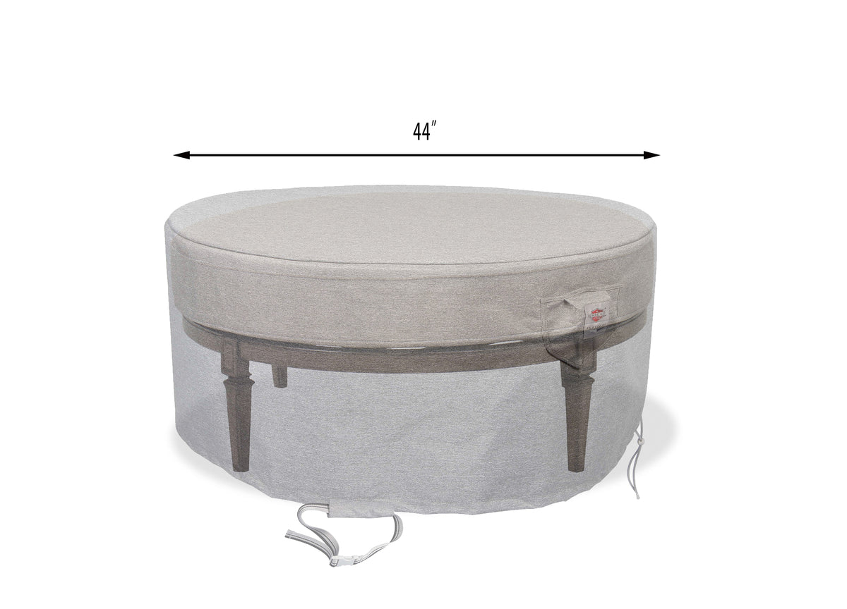 Ottoman Cover Round - 44" Dia x 28" H - Platinum