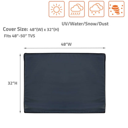 Durable Outdoor TV Cover for 50" TVs - Weatherproof, Dustproof & UV Resistant with Secure Fit, Navy blue cover for 50" TVs.